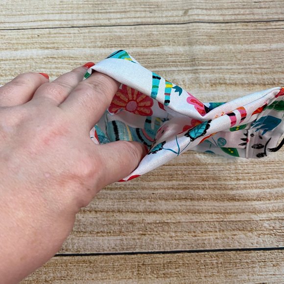 Green Zebra & Flowers Kids Mask with Filter Pocket - Picture 3 of 8